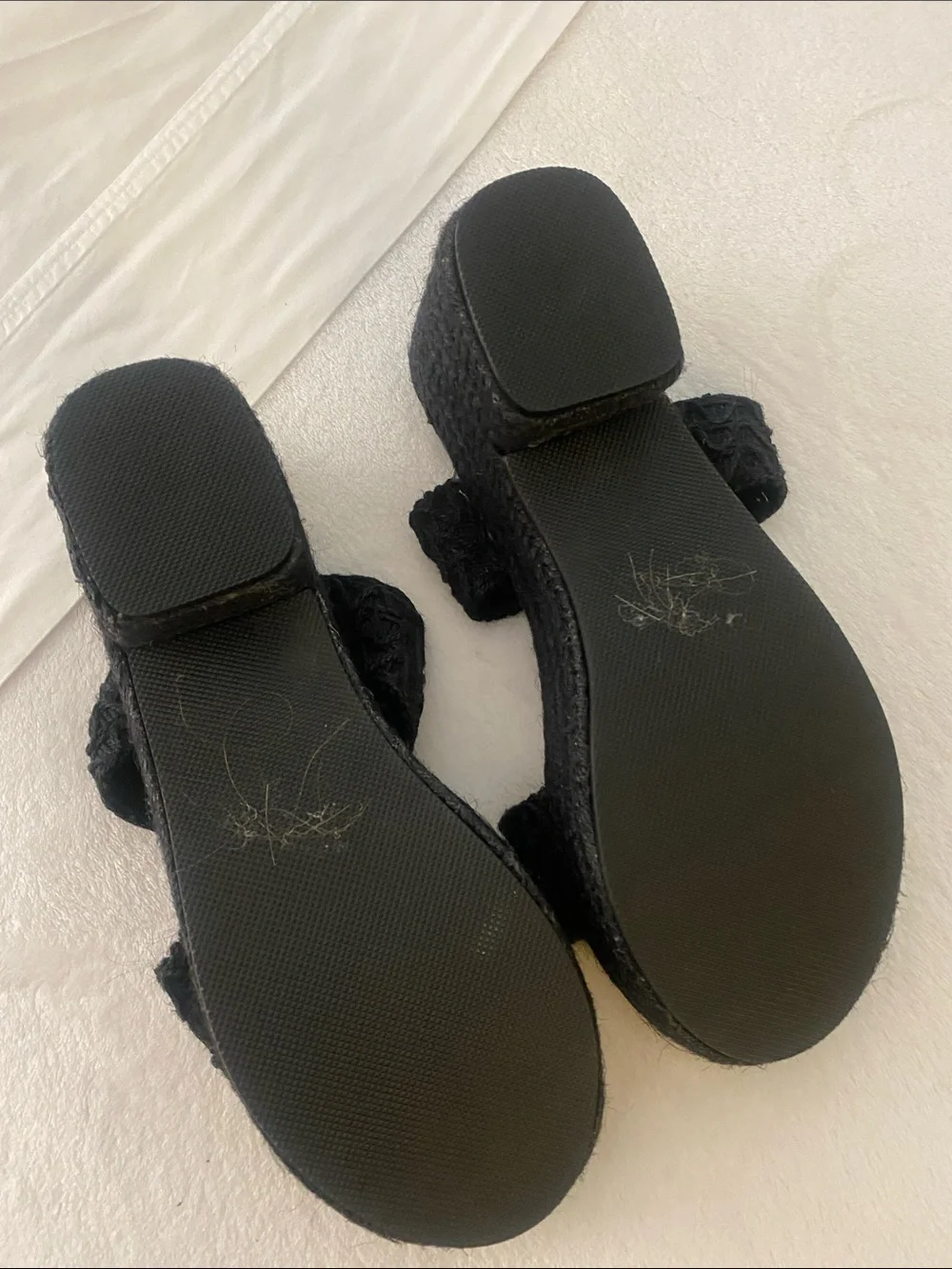BEACH by Mousse Black Woven Double-Strap Slide Sandals